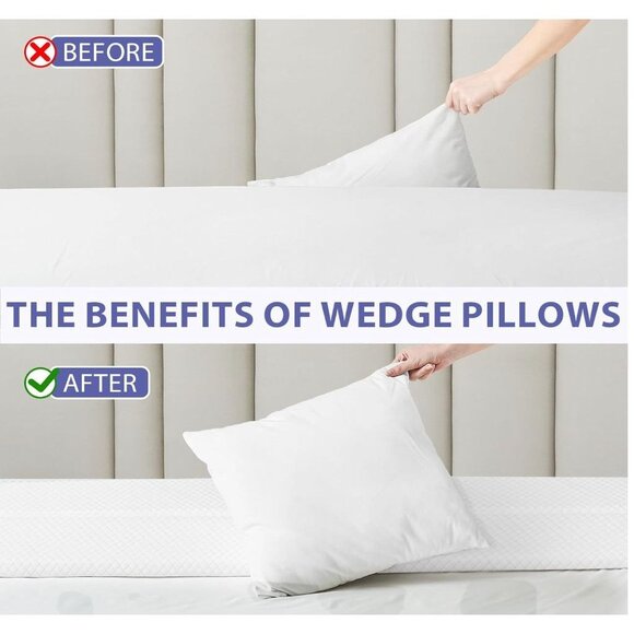 RUJIPO Bed Wedge Pillow for Headboard - Wedge Pillow Headboard Full(54"x10"x6") - Picture 2 of 8